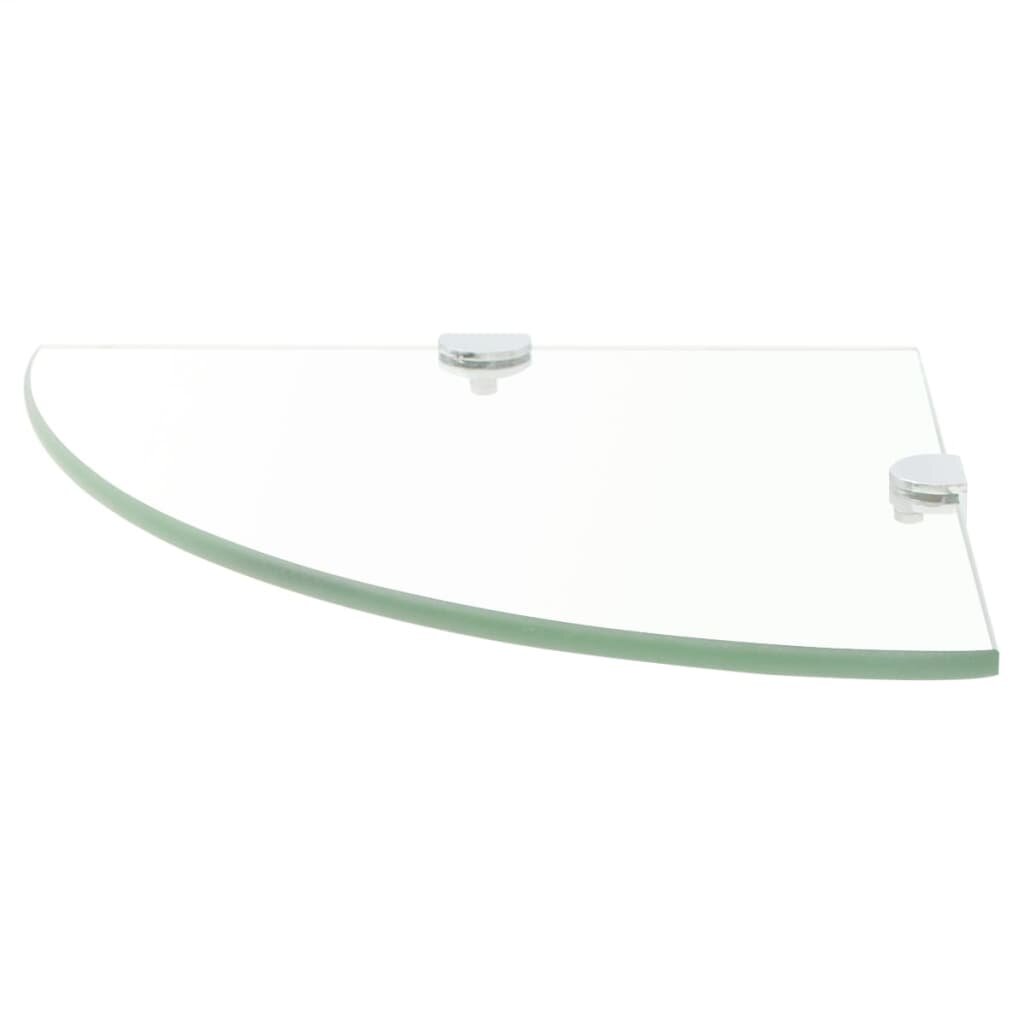 Image of Corner Shelf with Chrome Supports Glass Clear 138"x138"