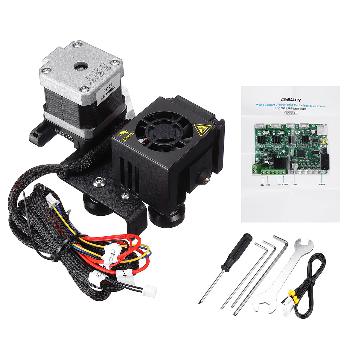 Image of Creality 3D® Ender-3 Direct Extruding Mechanism Complete Extruder Nozzle Kit with Stepper Motor