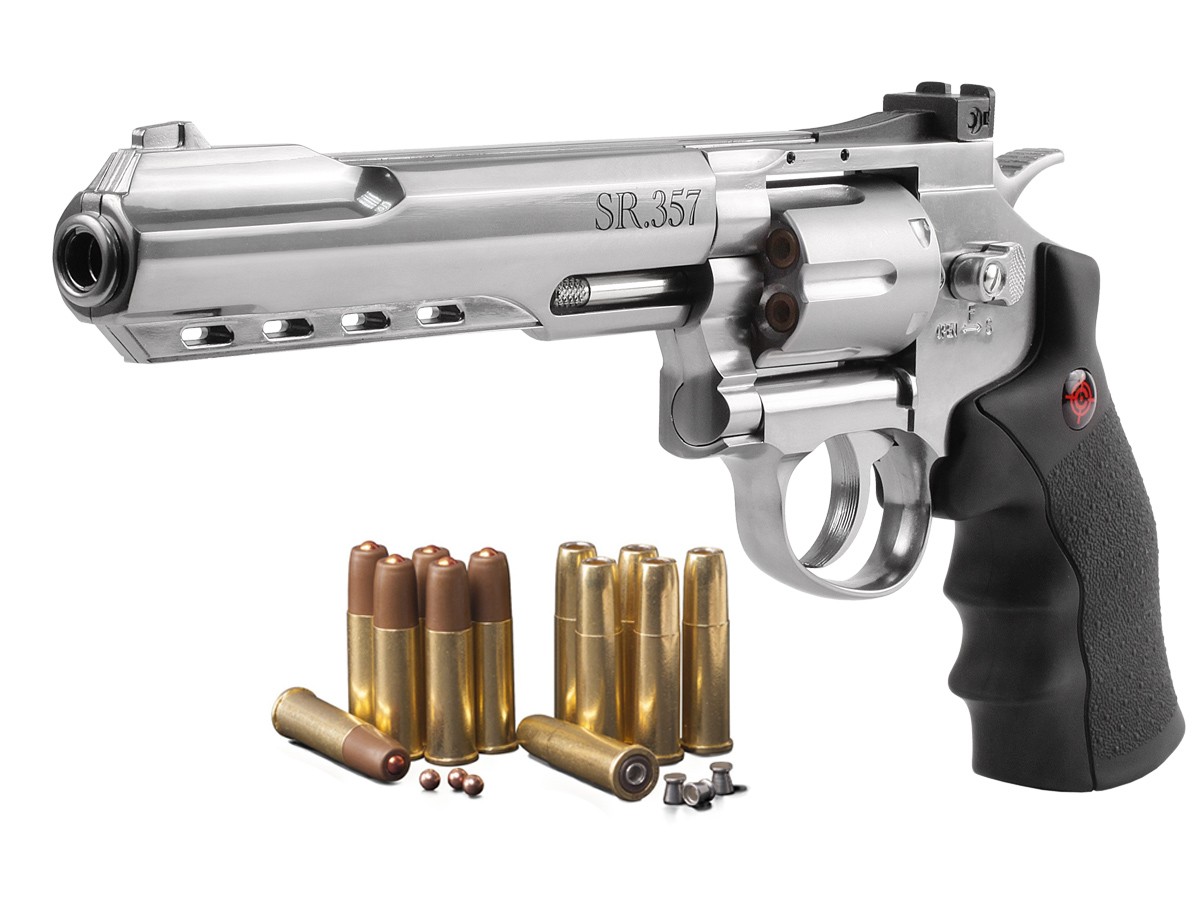 Image of Crosman SR357S Dual Ammo CO2 Revolver Kit Silver 0177 ID 819024017013