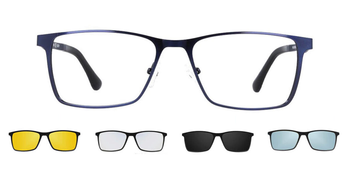 Image of Cuadrado Clip-On Metal Azules Gafas Recetadas para Hombre - Gafas Anti-Azules - SmartBuy Collection ESP