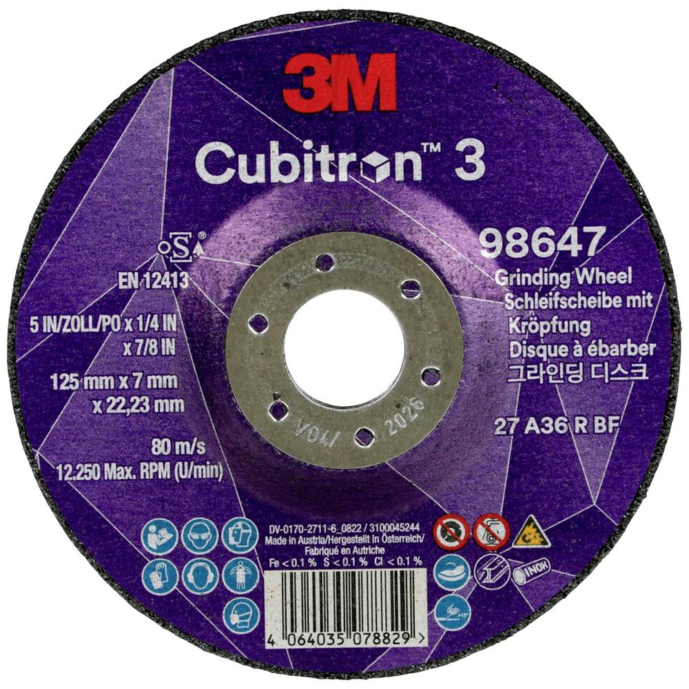 Image of Cubitron 98647 Grinding disc Diameter 125 mm Bore diameter 2223 mm 10 pc(s)