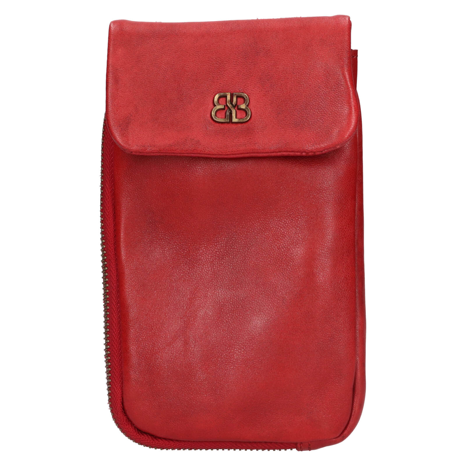 Image of Dámská kožená kabelka na telefon a doklady Bellicci Dorett - červená CZ