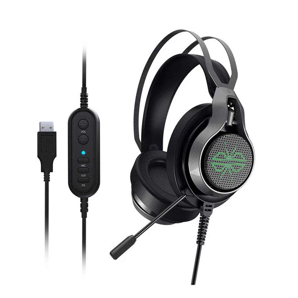 Image of DACOM GH05 Wired Gaming Headphones USB 71 Stereo Surround Sound ENC Noise Reduction 50MM Driver Luminous Gaming Headset