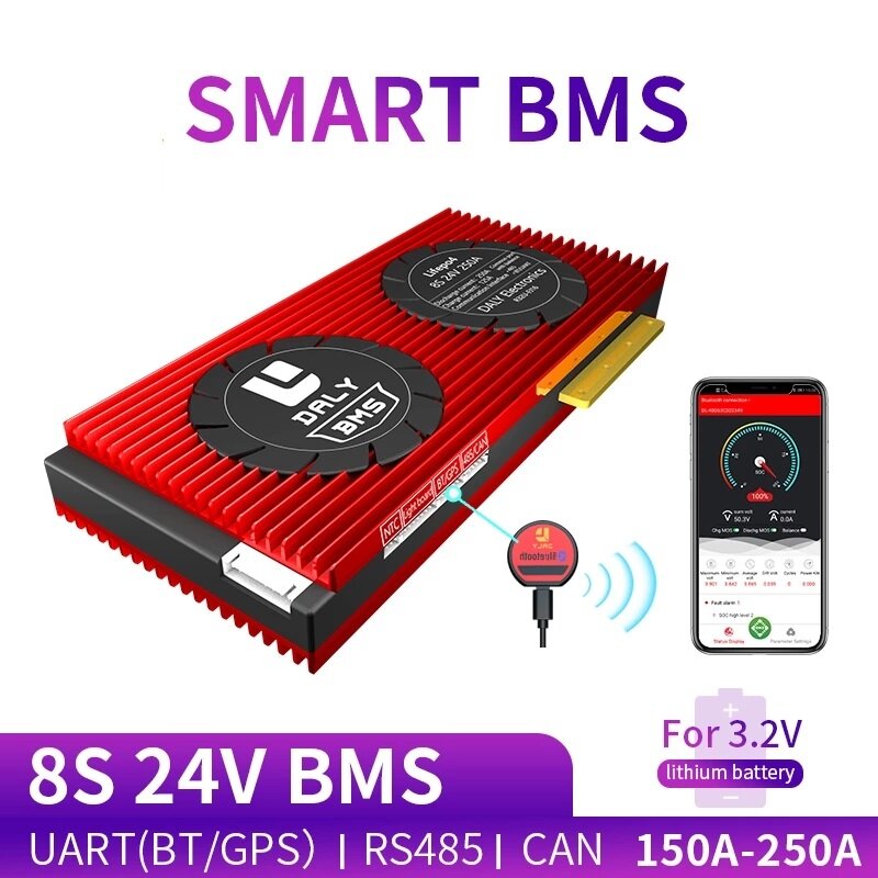Image of DALY BMS 8S 24V 150A 200A 250A 18650 32V Smart BMS Bluetooth 485 to USB Device CAN NTC UART Software Li-on Battery Prot
