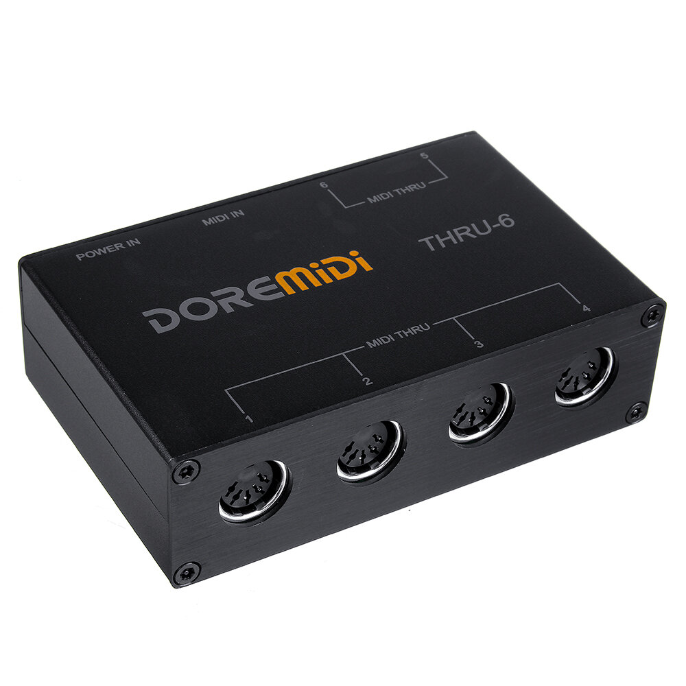 Image of DOREMiDi THRU-6 MIDI Interfaces Controller THRU 6 Thru Box Controller Adapter Converter 1 Input and 6 Output