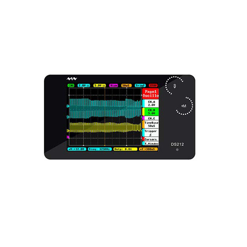 Image of DS212 Digital Storage Oscilloscope Portable Nano Handheld Bandwidth 1MHz Sampling Rate 10MSa/s Thumb Wheel