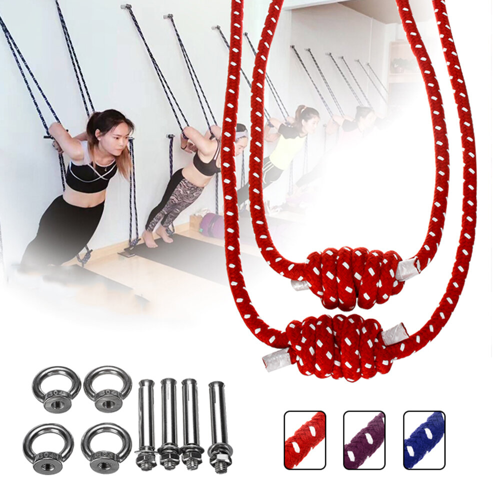 Image of DT Aerial Anti-gravity Yoga Resistance Bands Set Fitness Training 3 Colors Optional
