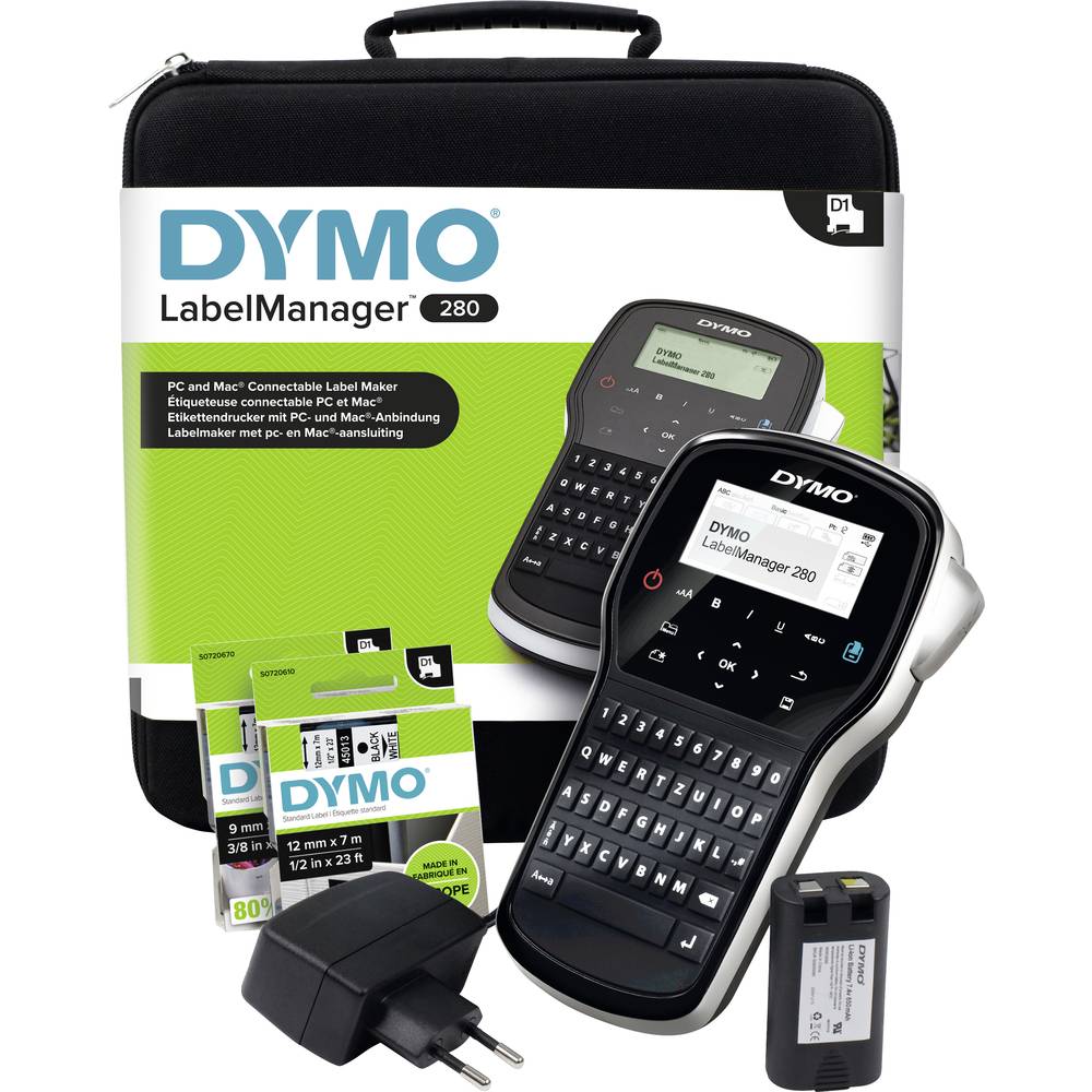 Image of DYMO LabelManager 280 Kit Label printer Suitable for scrolls: D1 6 mm 9 mm 12 mm