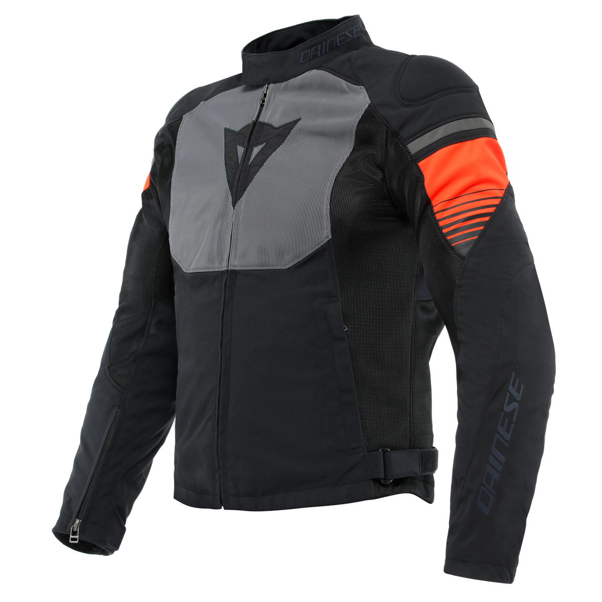 Image of Dainese Air Fast Tex Jacket Black Gray Fluo Red Size 44 EN