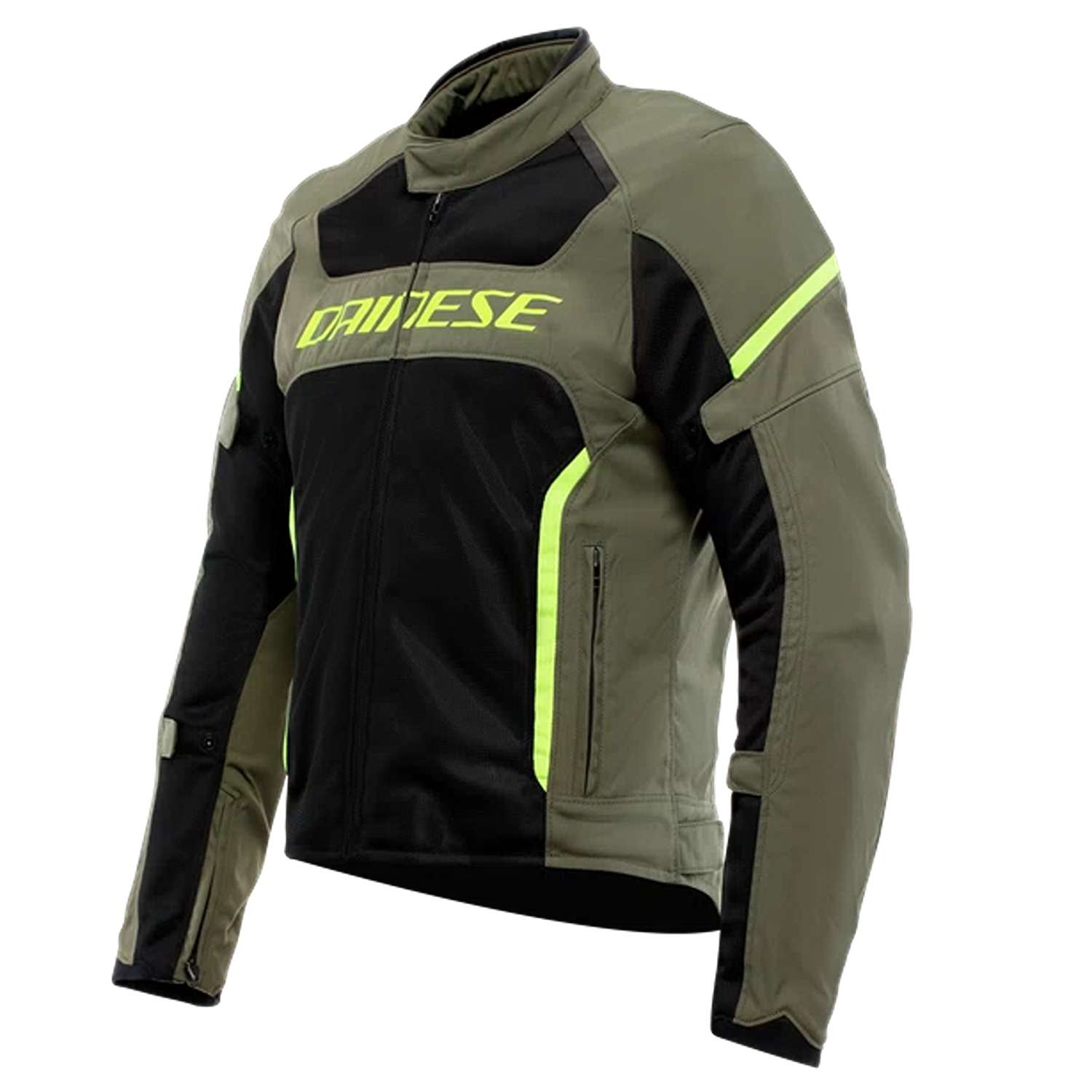 Image of Dainese Air Frame 3 Tex Jacket Army Green Black Fluo Yellow Size 54 ID 8051019650313
