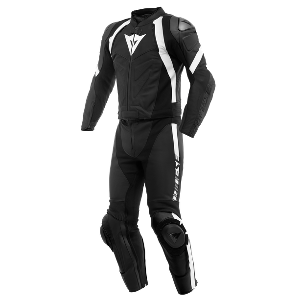 Image of Dainese Avro 4 Leather 2Pcs Suit Black Matt Black Matt White Size 50 EN
