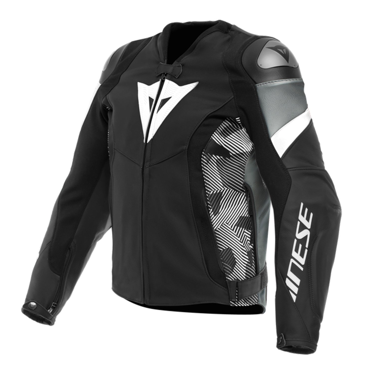 Image of Dainese Avro 5 Leather Schwarz Weiß Anthracite Jacke Größe 54