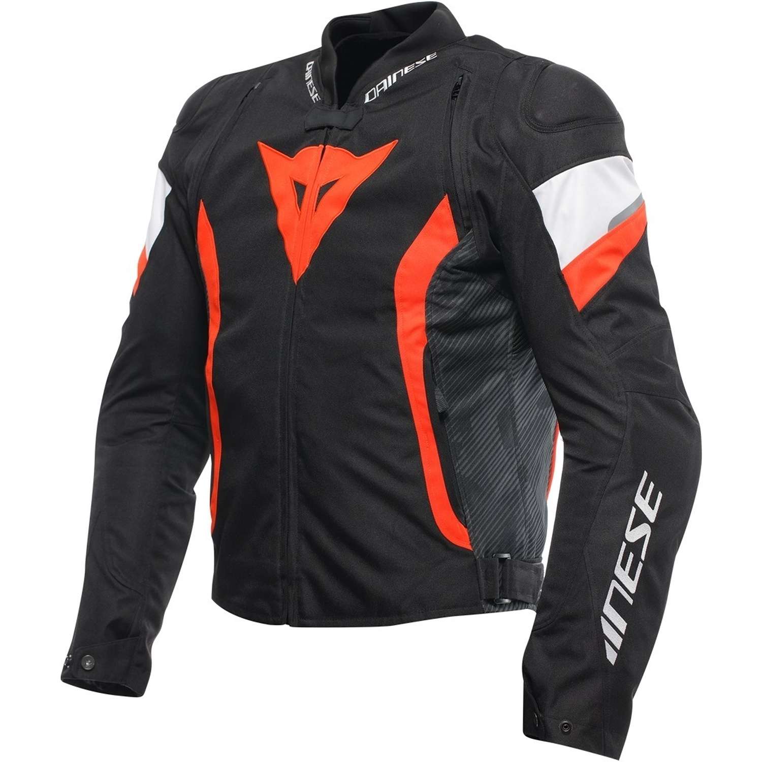 Image of Dainese Avro 5 Tex Jacket Black Red Fluo White Size 60 EN