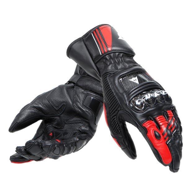 Image of Dainese Druid 4 Leather Gloves Black Lava Red White Talla 3XL
