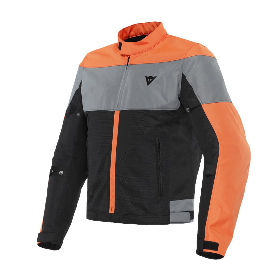 Image of Dainese Elettrica Air Tex Jacket Black Flame Orange Charcoal Size 52 EN