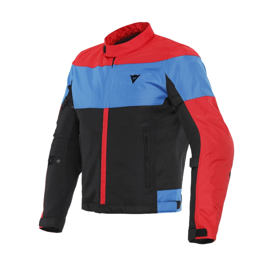 Image of Dainese Elettrica Air Tex Jacket Black Lava Red Light Blue Size 54 EN