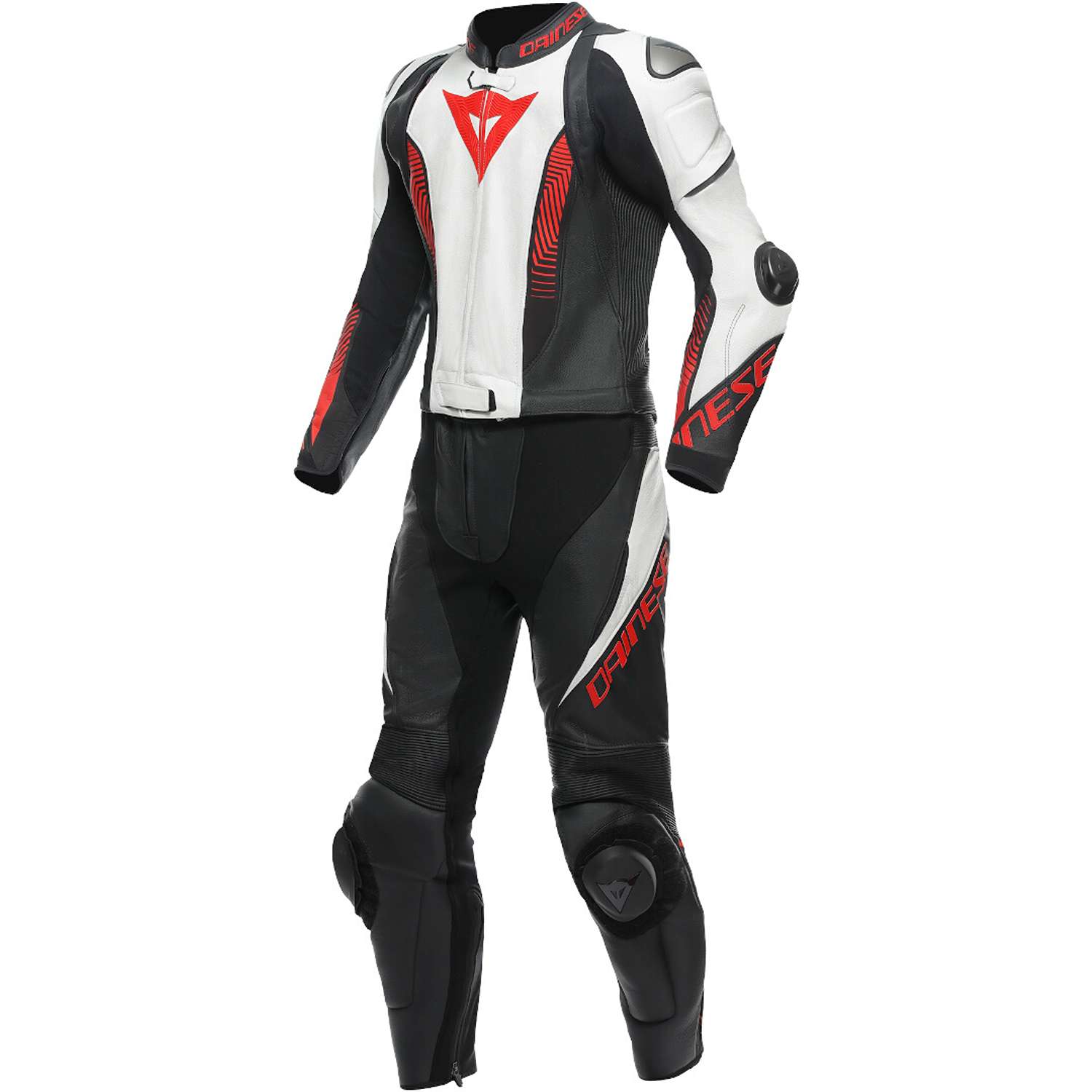 Image of Dainese Laguna Seca 5 2Pcs Leather Suit Black White Lava Red Taille 50