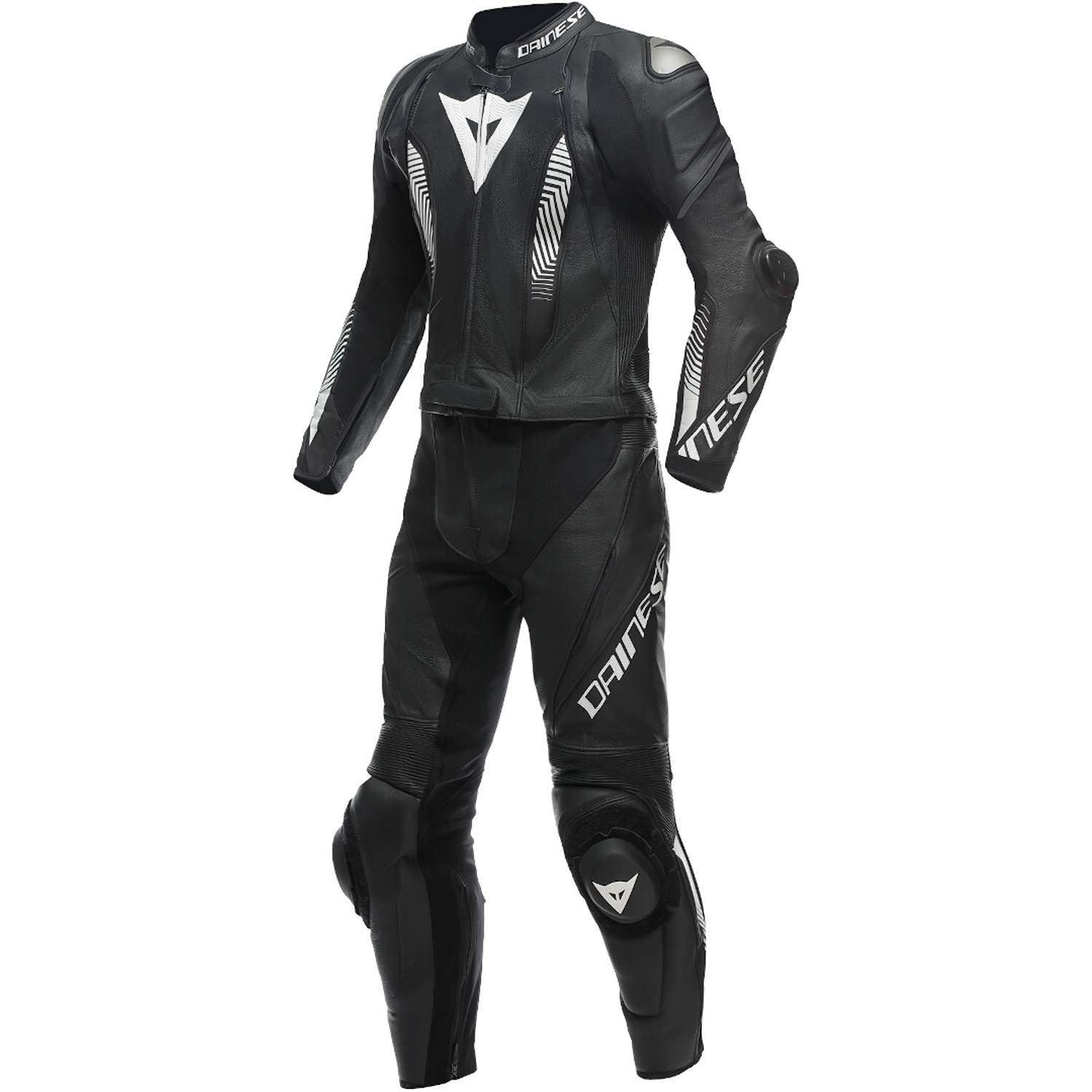 Image of Dainese Laguna Seca 5 2Pcs Leather Suit Perf Black White Size 48 EN