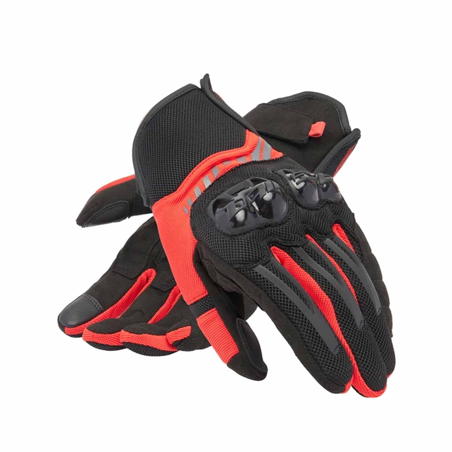 Image of Dainese MIG 3 Air Tex Gloves Black Red Lava Size S ID 8051019701114