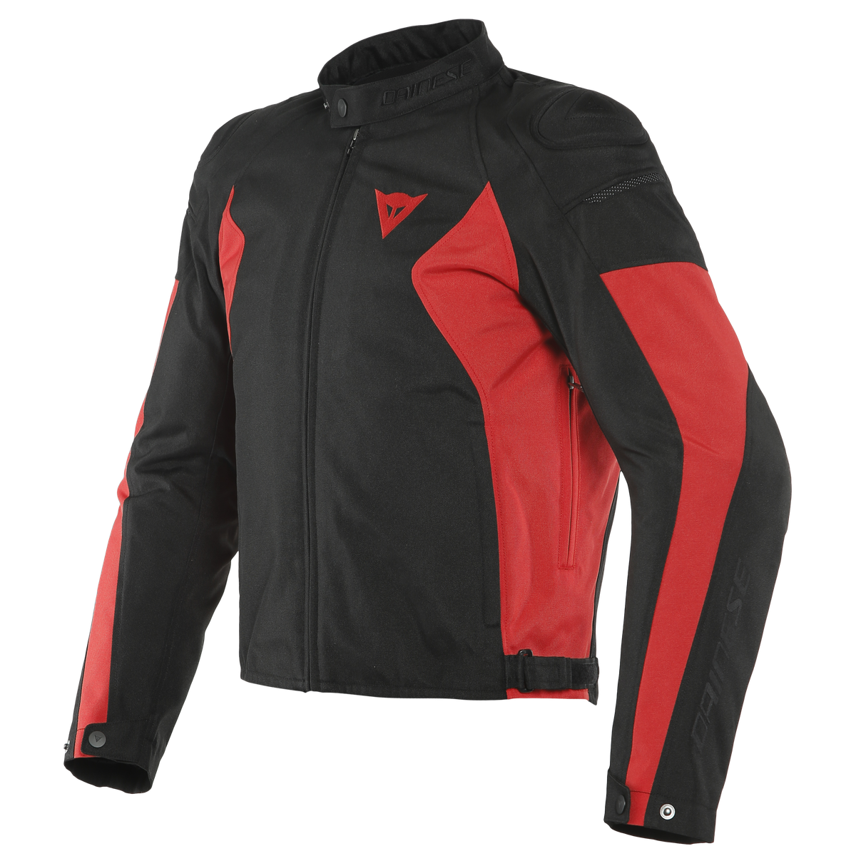 Image of Dainese Mistica Tex Jacket Black Lava Red Size 46 EN