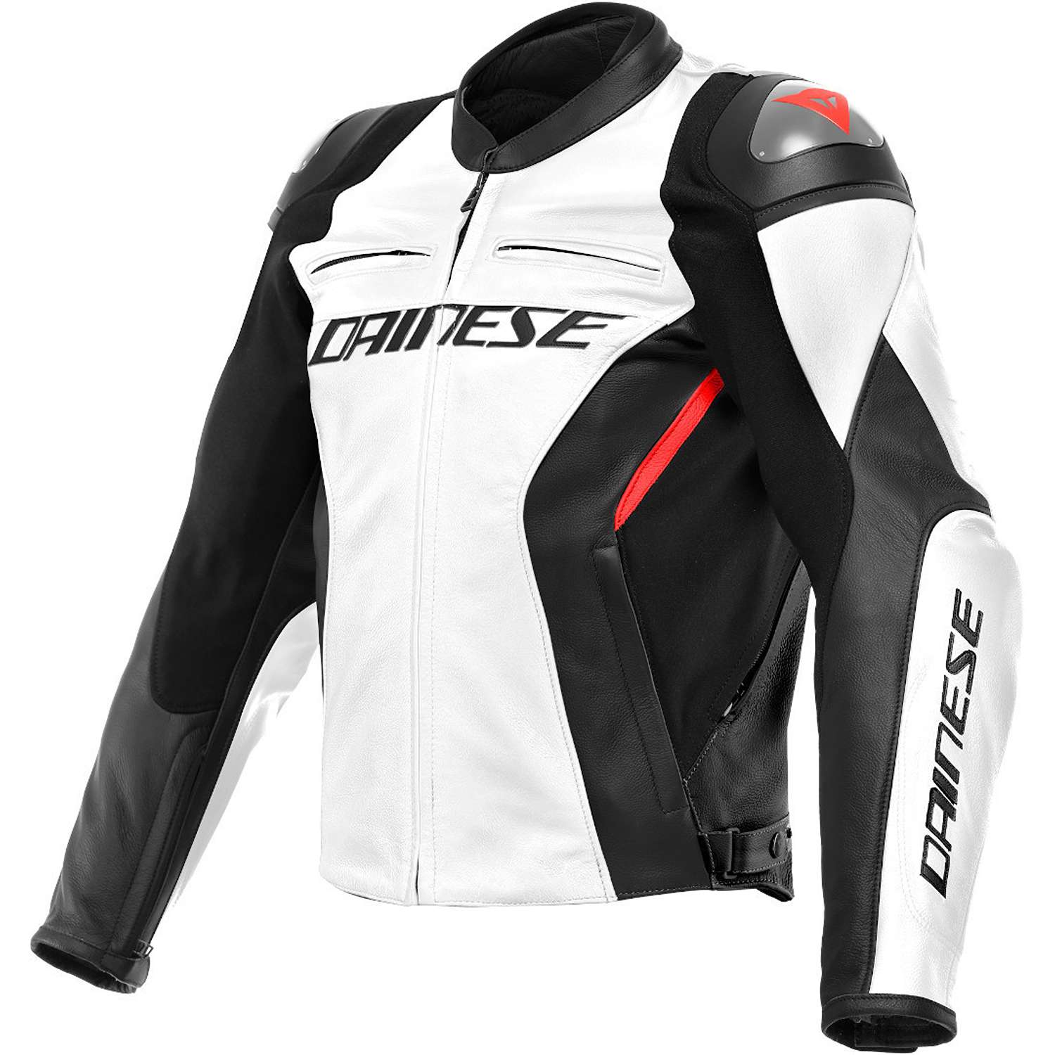 Image of Dainese Racing 4 Leather Jacket White Black Size 48 ID 8051019468949
