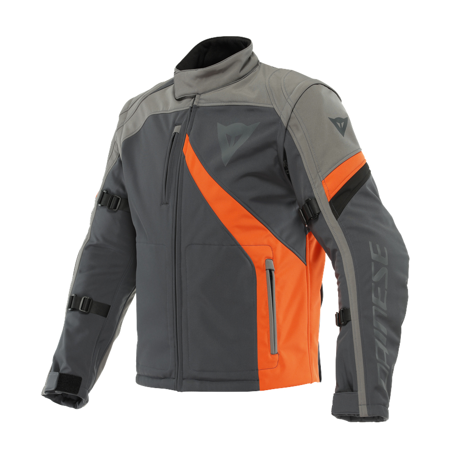 Image of Dainese Ranch Tex Ebony Charcoal Grau Flame Orange Jacke Größe 56