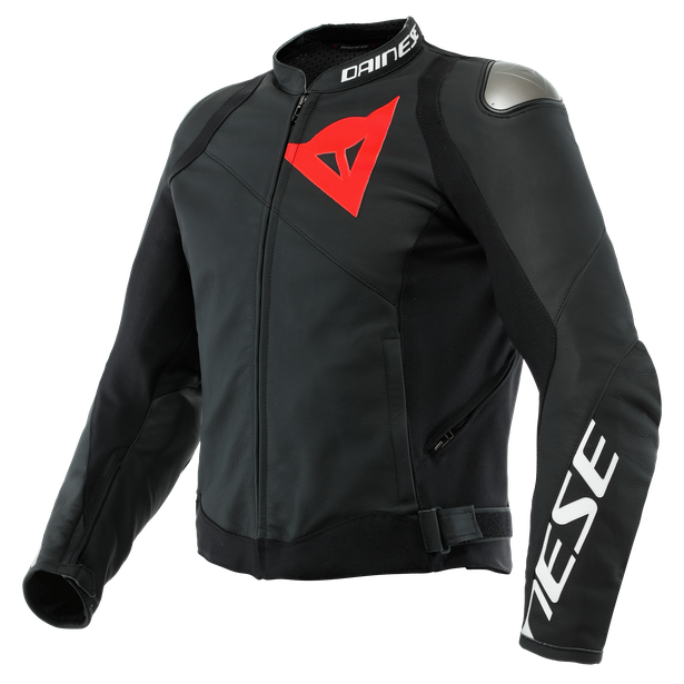 Image of Dainese Sportiva Leather Jacket Black Matt Black Matt Black Matt Size 52 EN