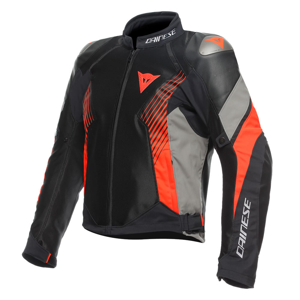 Image of Dainese Super Rider 2 Absoluteshell Jacket Black Dark Gull Gray Fluo Red Size 46 EN