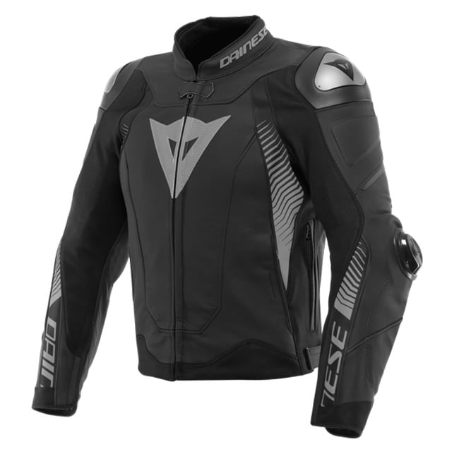 Image of Dainese Super Speed 4 Leather Jacket Black Matt Charcoal Gray Size 48 EN