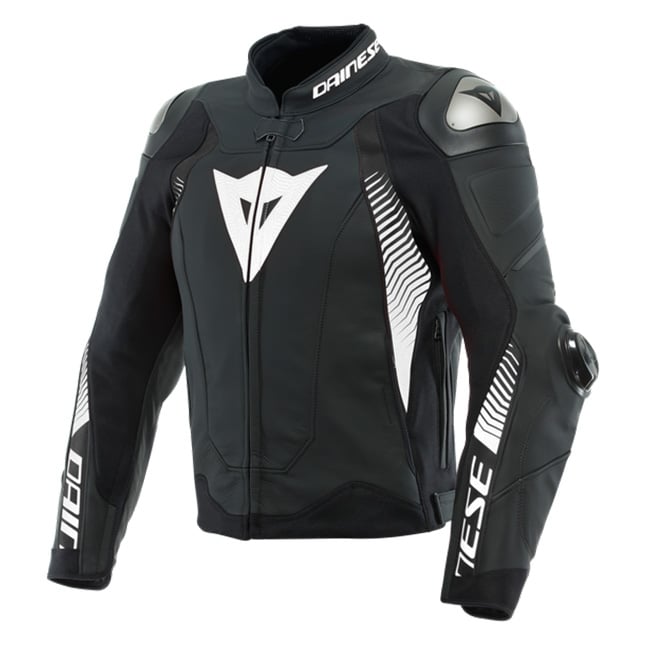 Image of Dainese Super Speed 4 Leather Jacket Black Matt White Size 50 EN