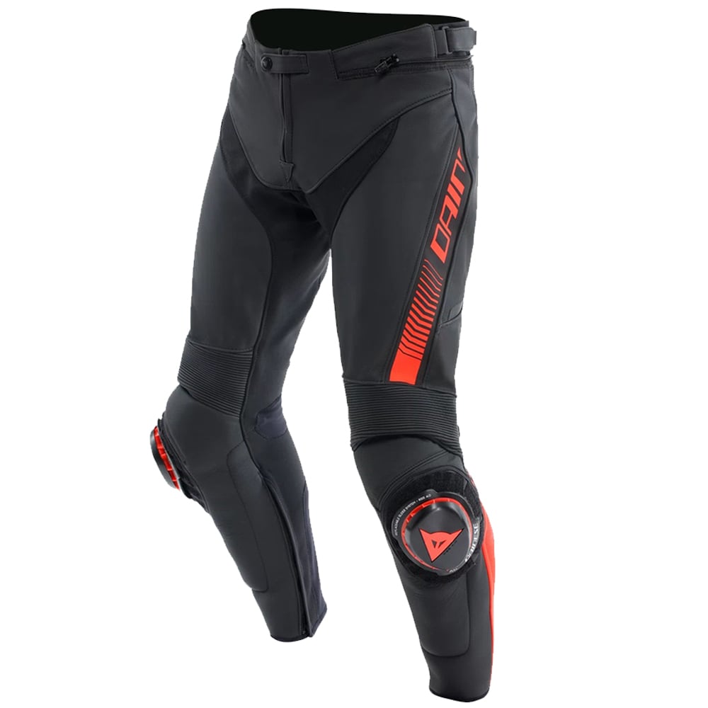 Image of Dainese Super Speed Leather Pants Black Red Fluo Size 56 EN
