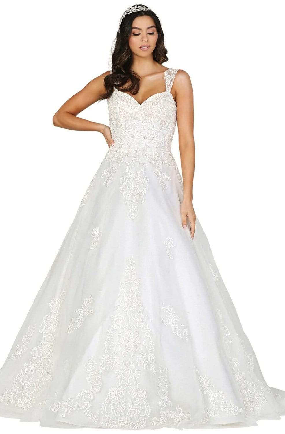 Image of Dancing Queen - 117 Embroidered Sweetheart A-Line Wedding Dress