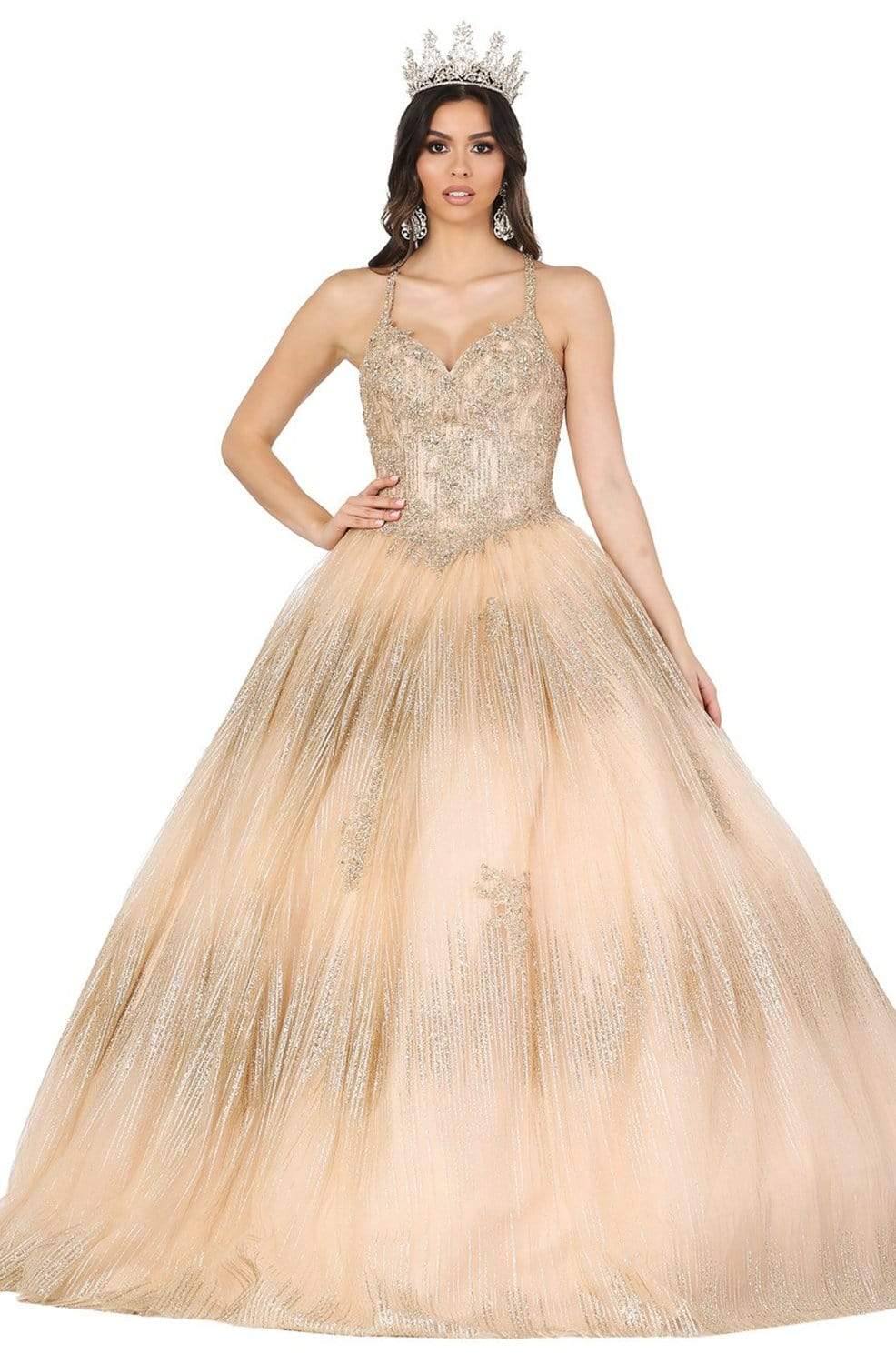 Image of Dancing Queen - 1442 Glitter Sweetheart Quinceanera Dress