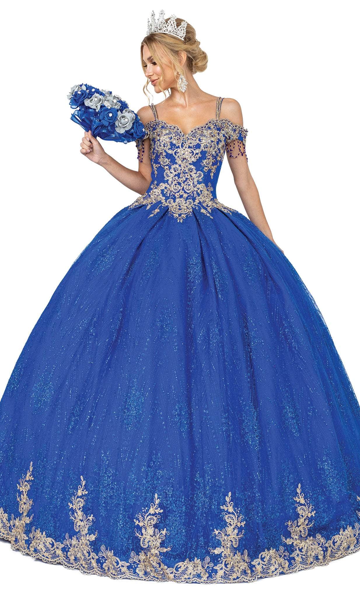 Image of Dancing Queen 1509 - Scalloped Lace Quinceanera Ballgown