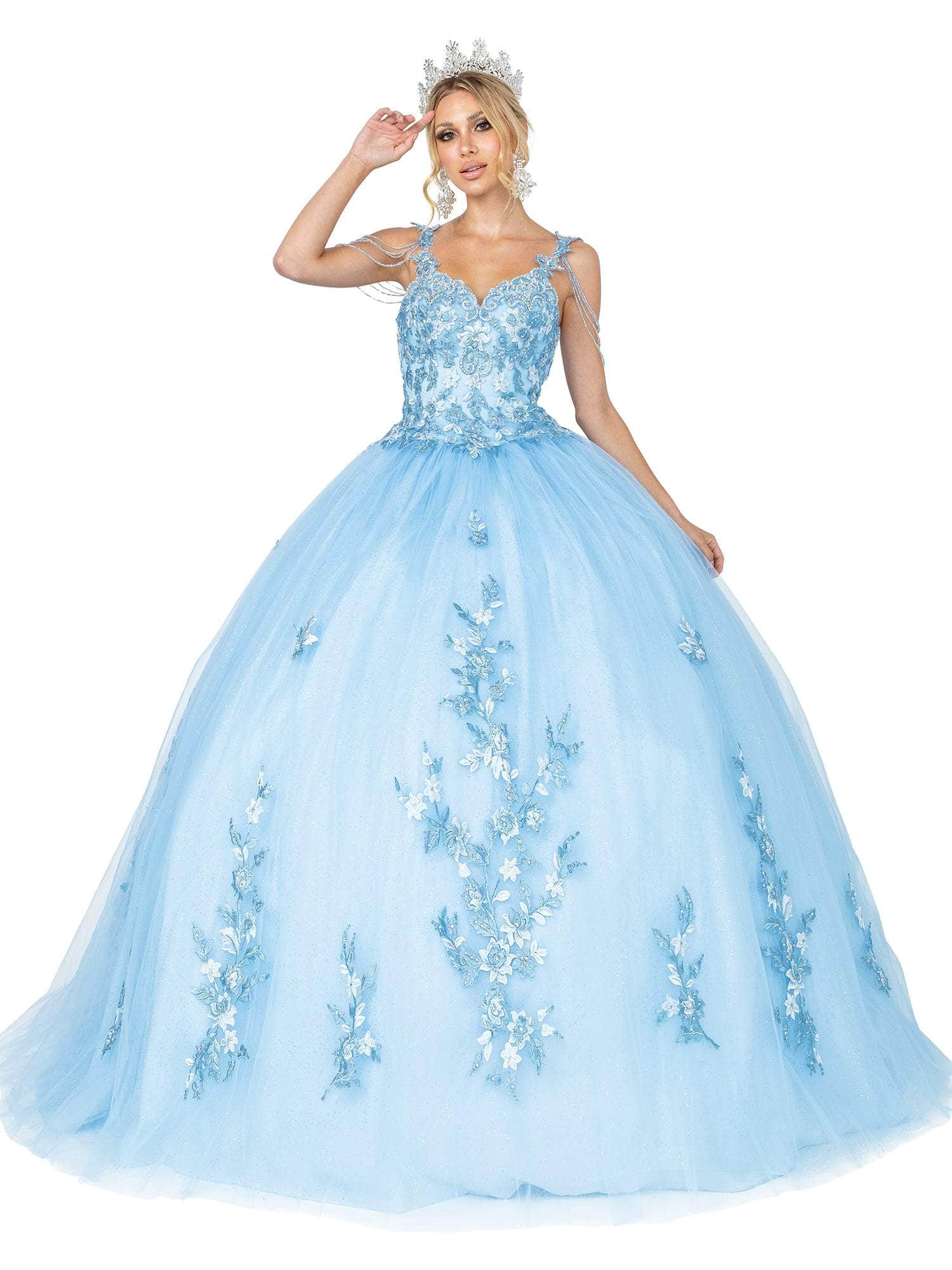 Image of Dancing Queen - 1546 Bead-Garlanded Embroidered Bodice Ballgown