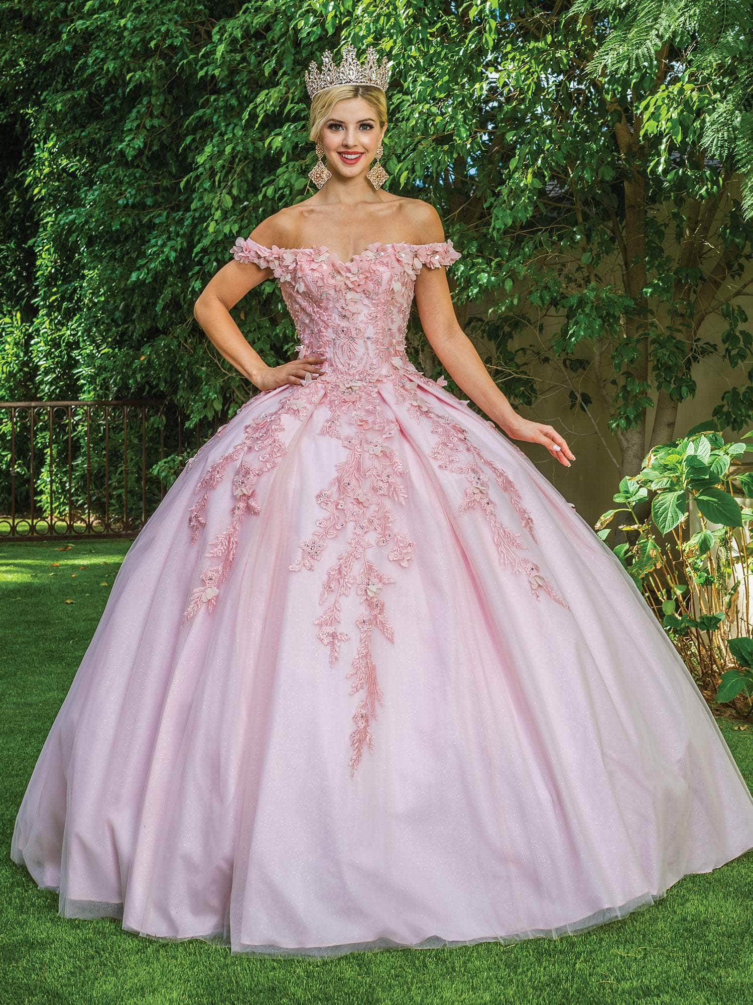 Image of Dancing Queen - 1620 Off Shoulder Floral Ballgown