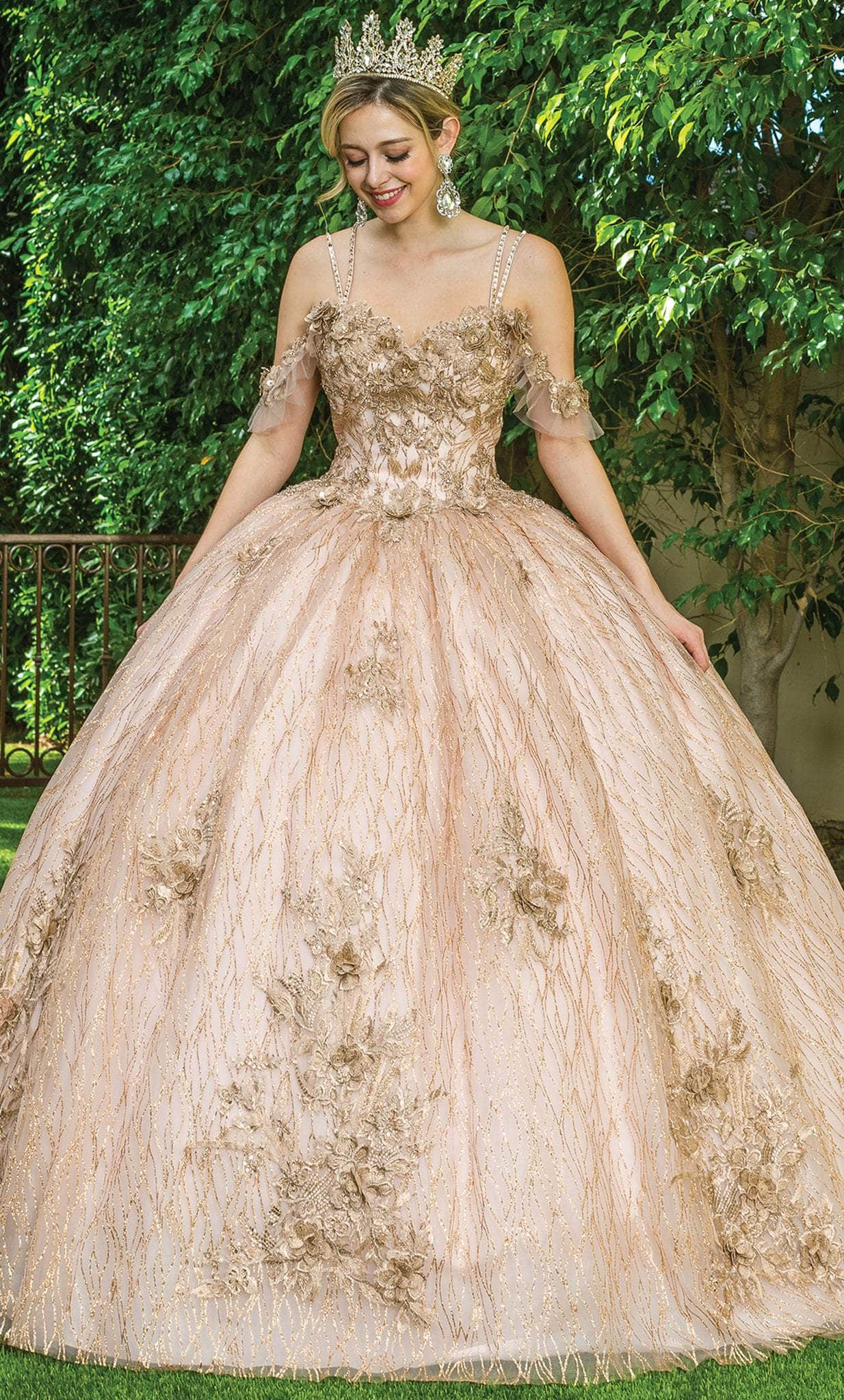 Image of Dancing Queen 1633 - Floral Lace Sweetheart Ballgown