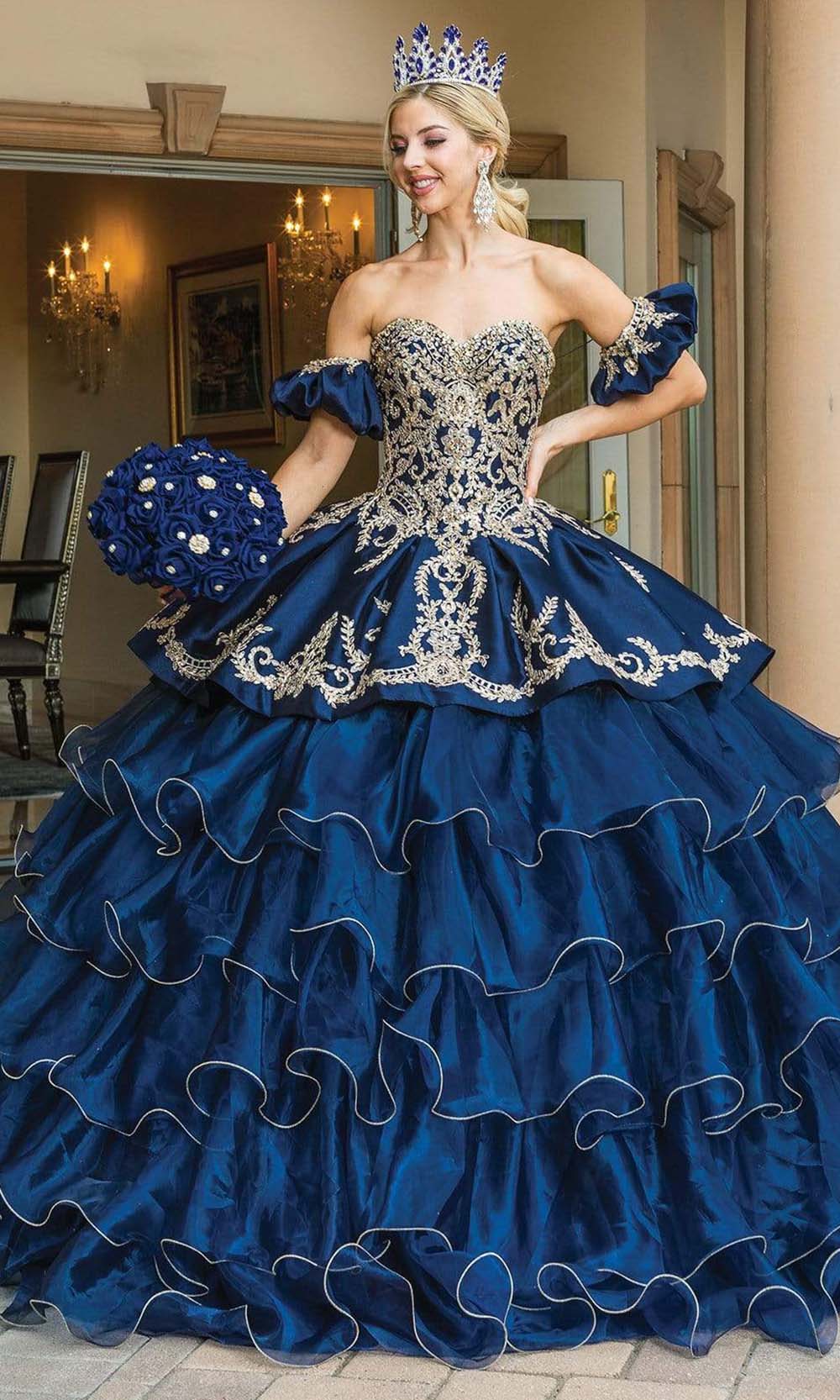 Image of Dancing Queen - 1637 Embellished Sweetheart Tiered Ballgown