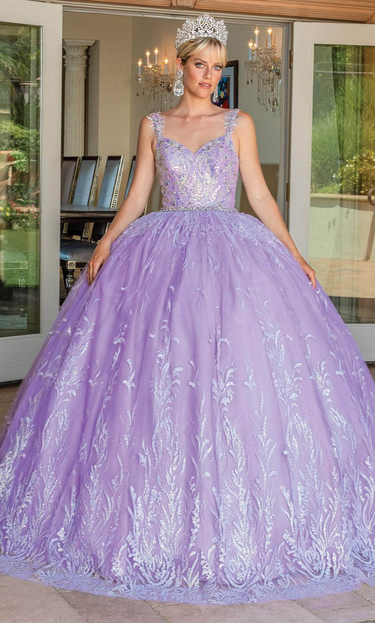 Image of Dancing Queen 1685 - Glitter Sweetheart Quinceanera Ballgown