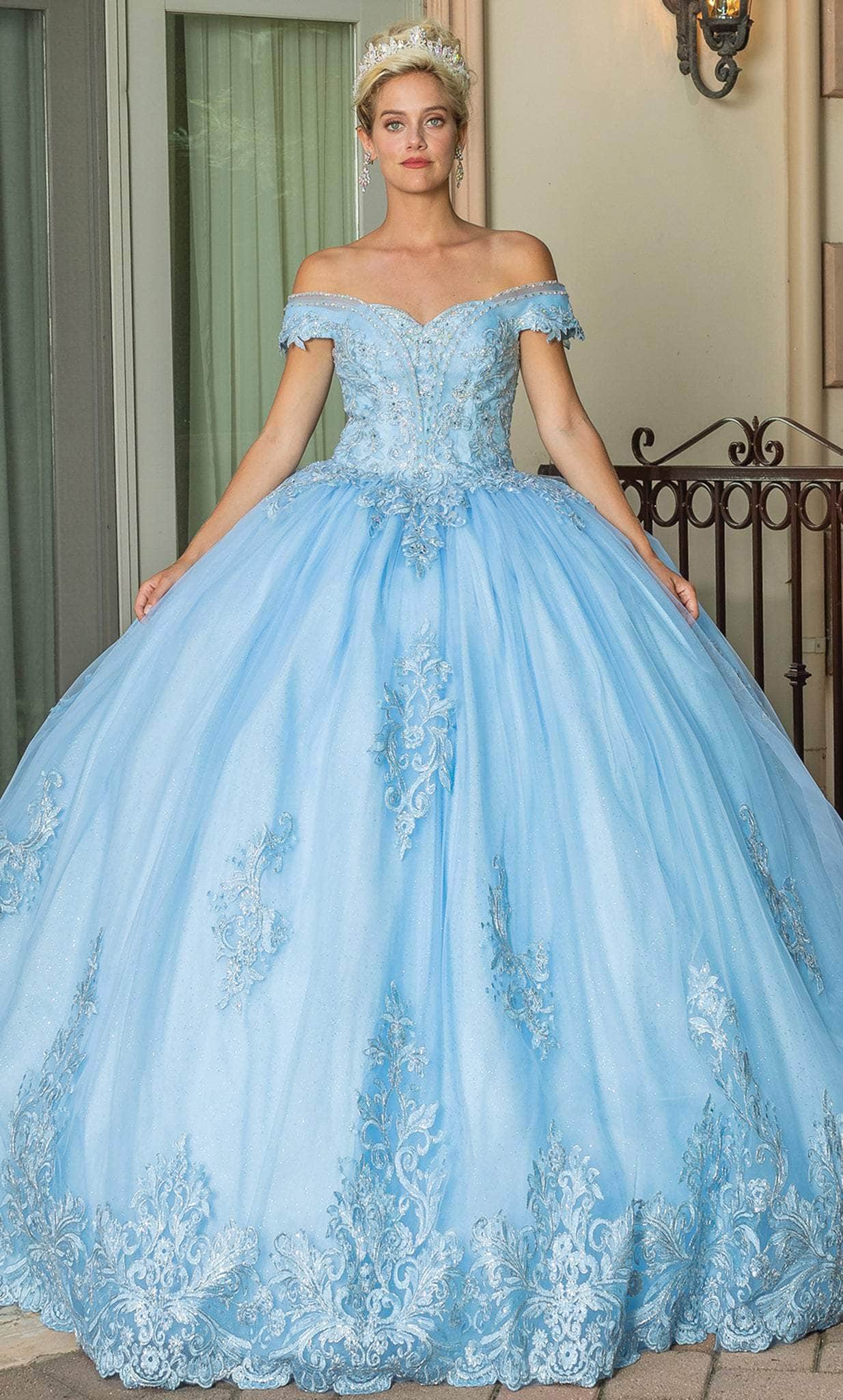 Image of Dancing Queen 1699 - Lace Detail Quinceanera Ballgown