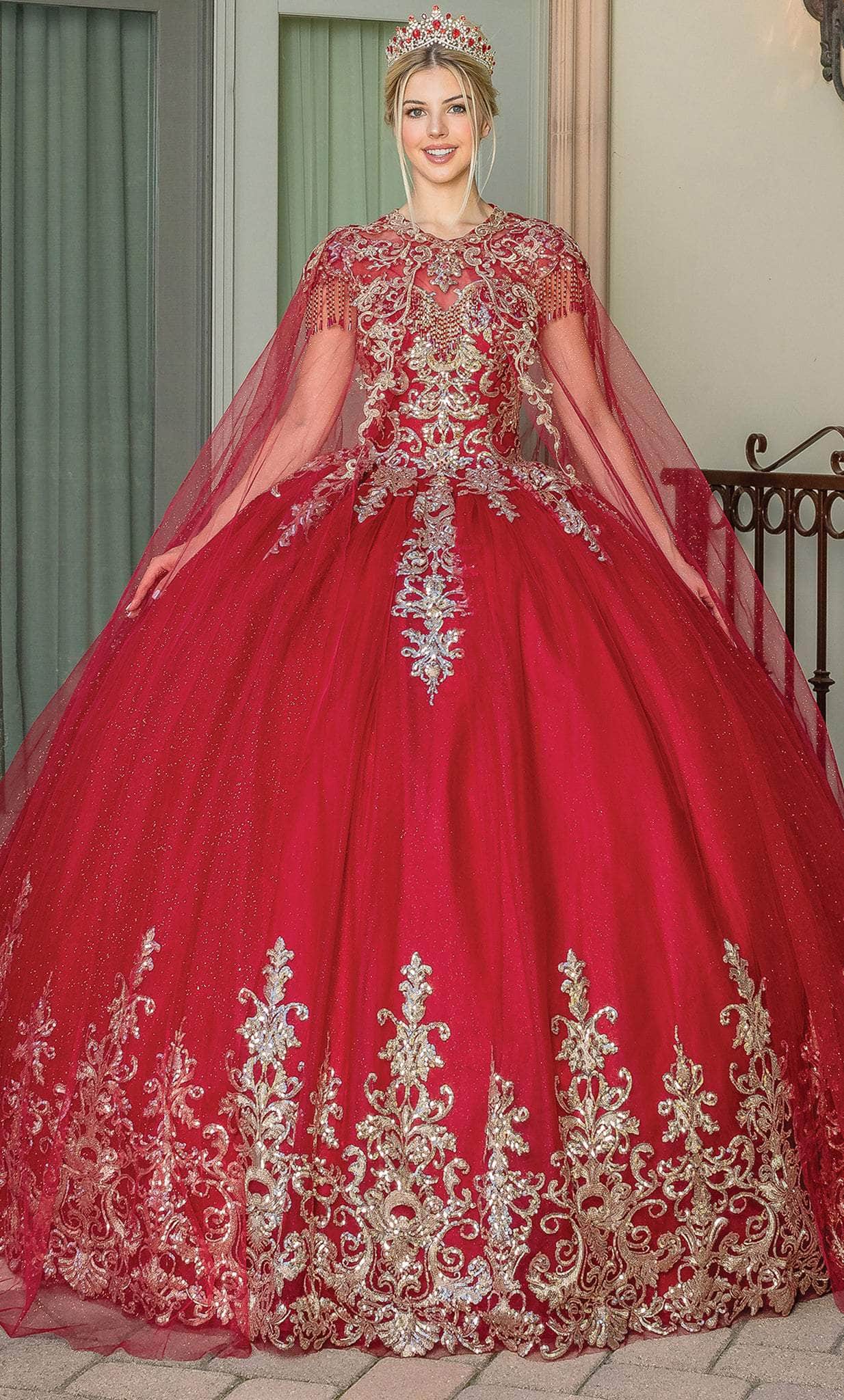 Image of Dancing Queen 1708 - Illusion Bateau Embellished Ballgown