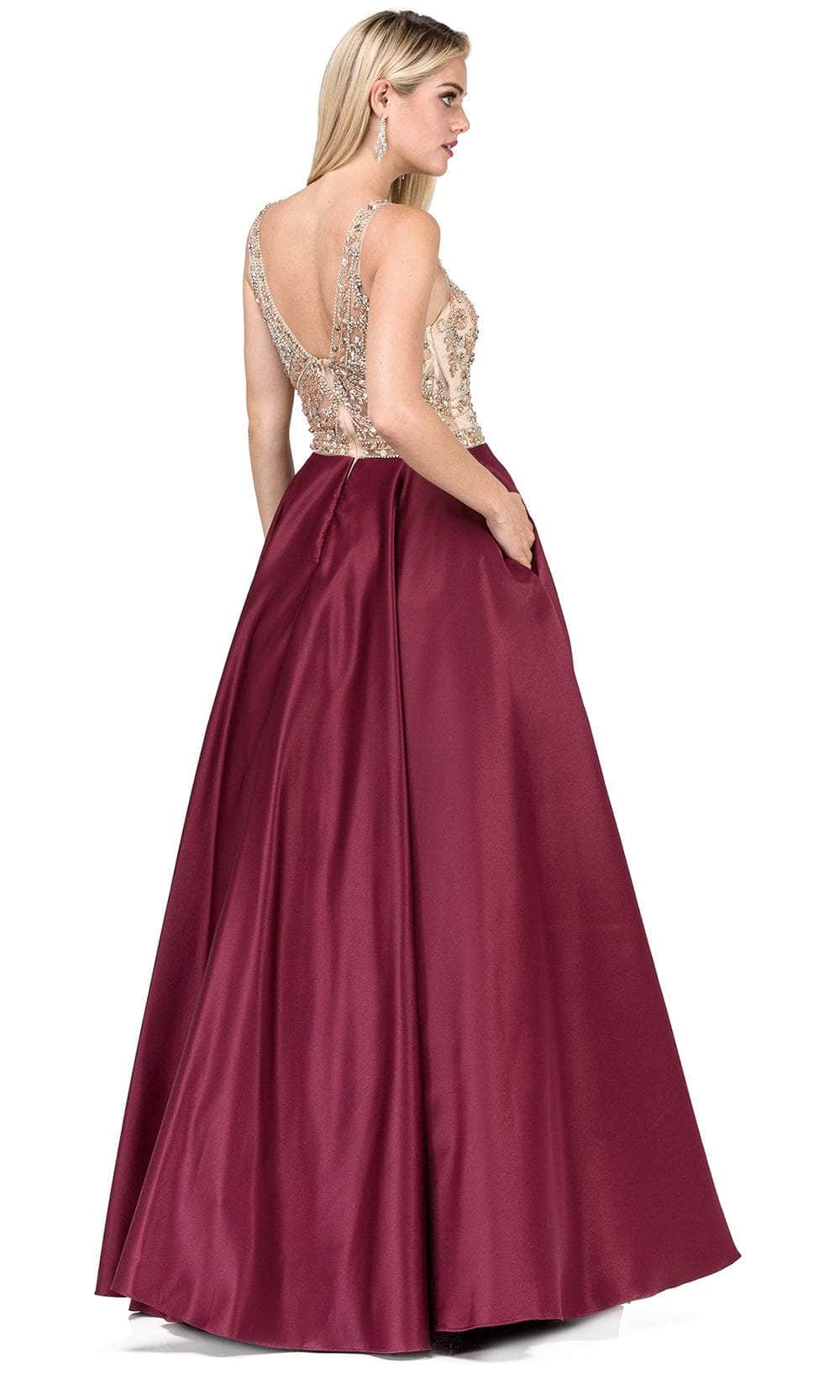 Image of Dancing Queen 2416 - Beaded Bodice V-Neck Prom Gown