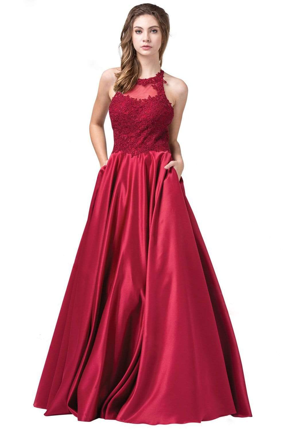 Image of Dancing Queen - 2625 Heart Shape Illusion Cutout A-Line Prom Gown