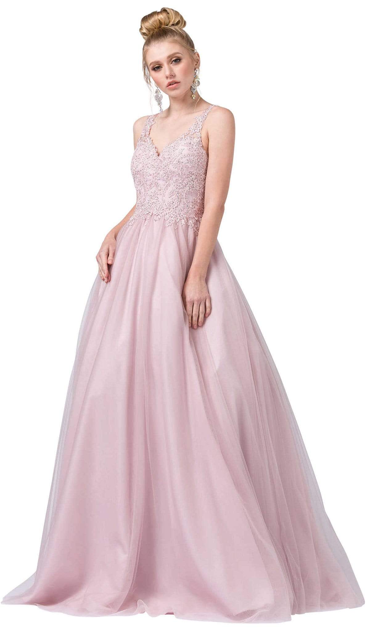 Image of Dancing Queen - 2626 Embroidered V-neck Ballgown