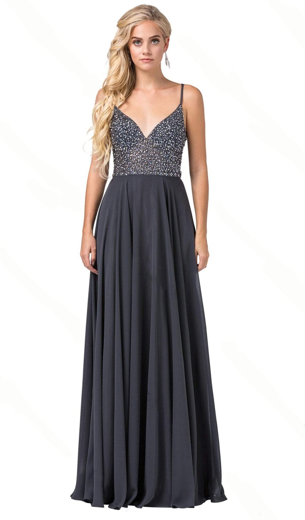 Image of Dancing Queen - 2648 Beaded V-Neck A-Line Prom Dress