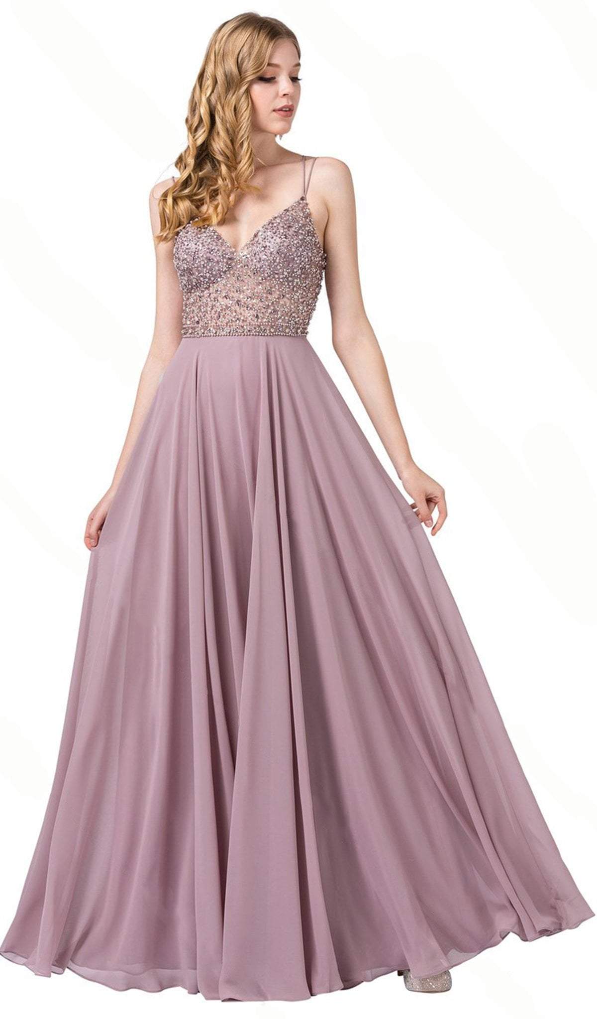Image of Dancing Queen - 2780 Beaded V-Neck Prom Gown