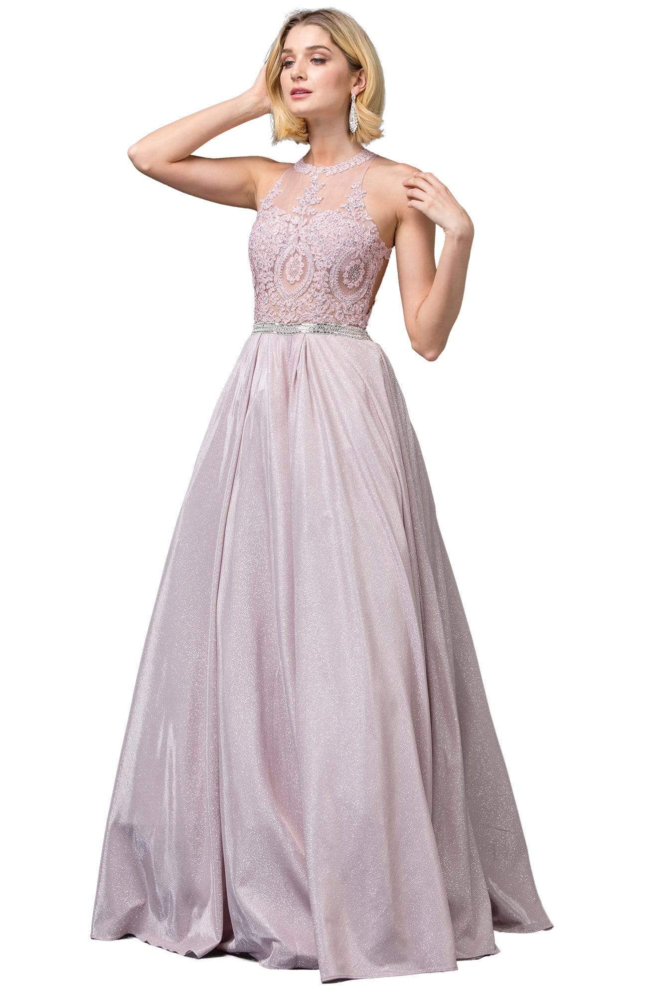 Image of Dancing Queen - 2829 Embroidered Halter Neck Ballgown