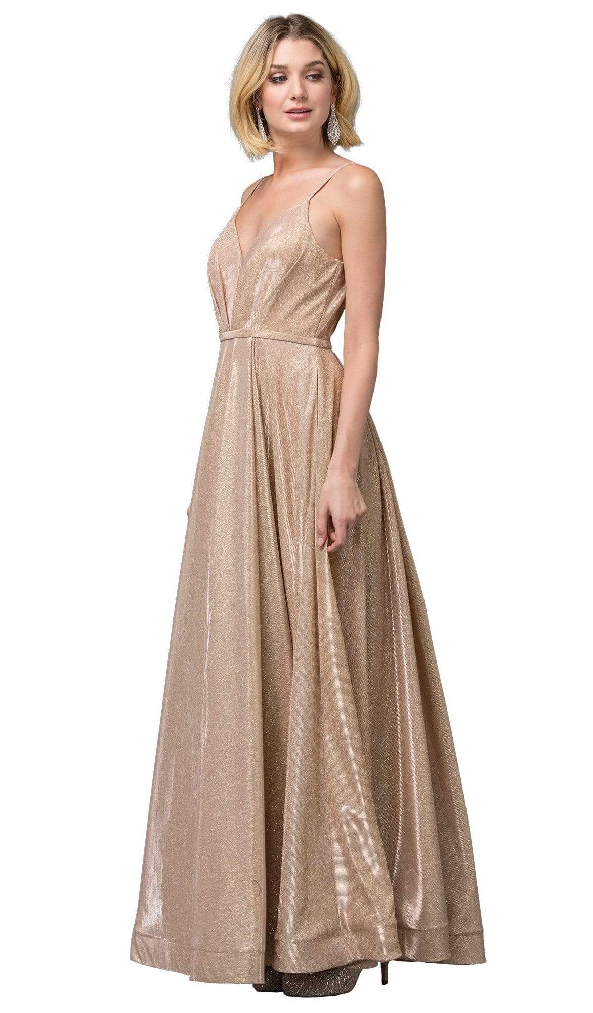 Image of Dancing Queen - 2867 Sleeveless Plunging V-neck A-line Gown