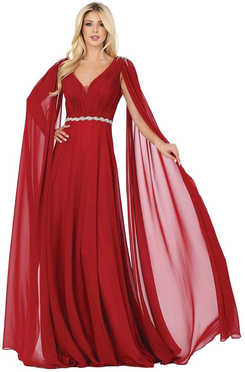 Image of Dancing Queen - 2991 Embellished Plunging V-neck A-line Gown