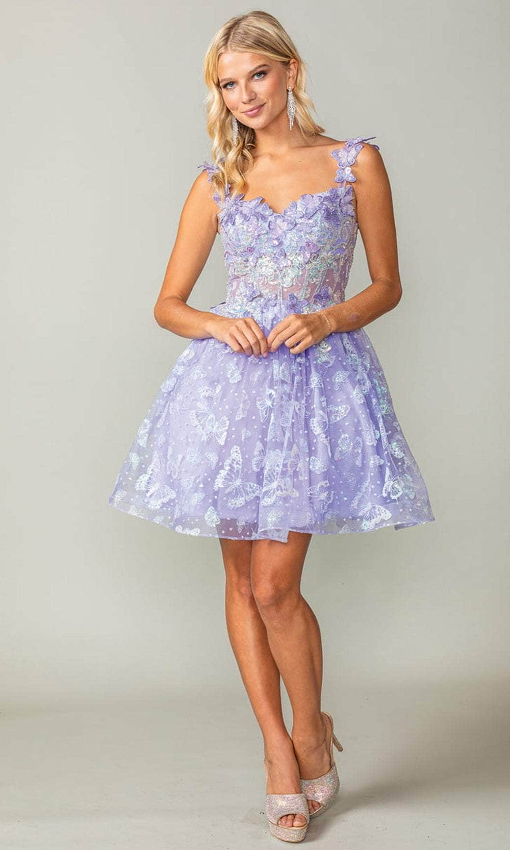 Image of Dancing Queen 3361 - Butterfly Ornate Cocktail Dress